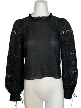 Aritzia Wilfred Wayfarer Blouse XXS 2XS Black NEW